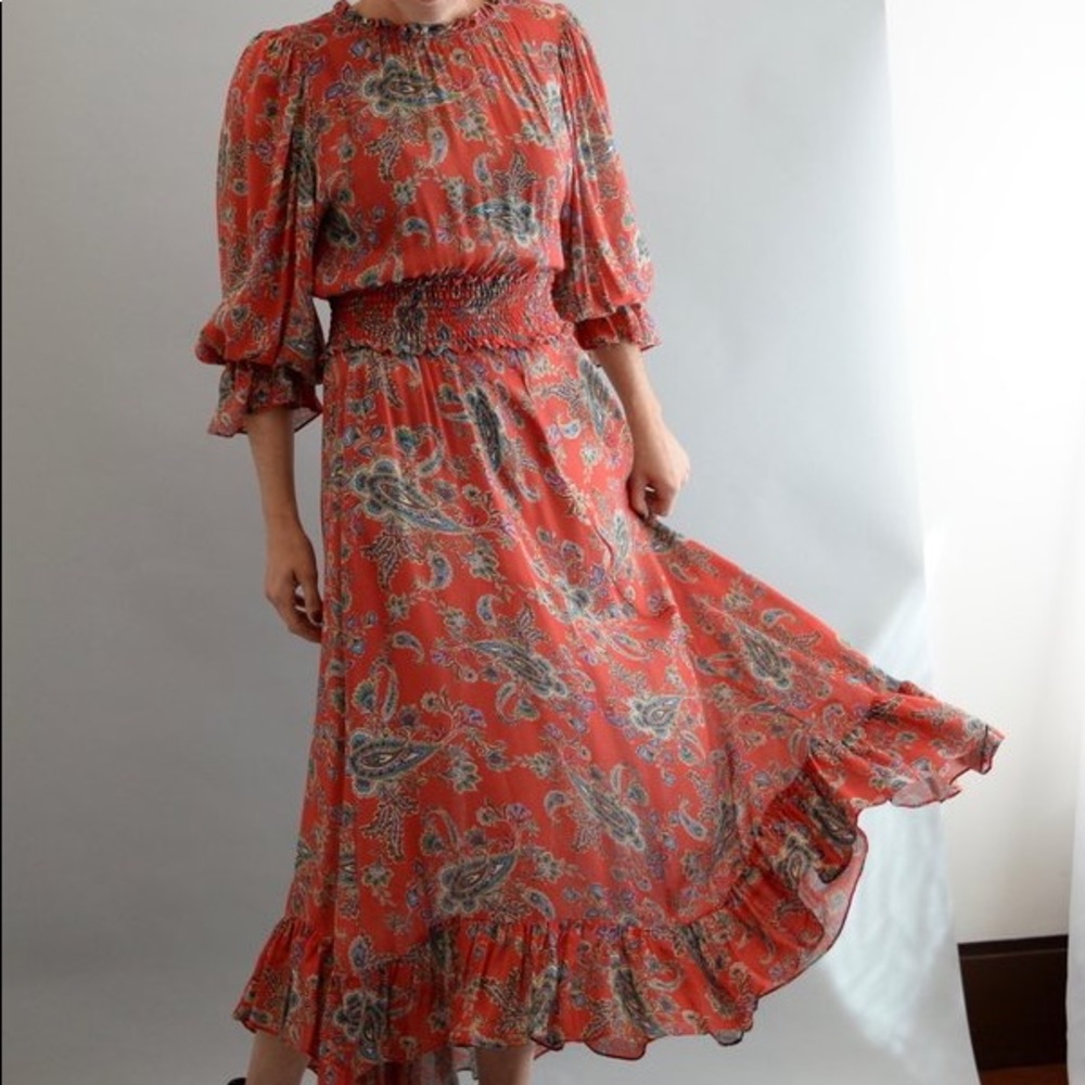 Red Paisley Long Peasant Dress
Designed by
Icons Objects Of Devotion